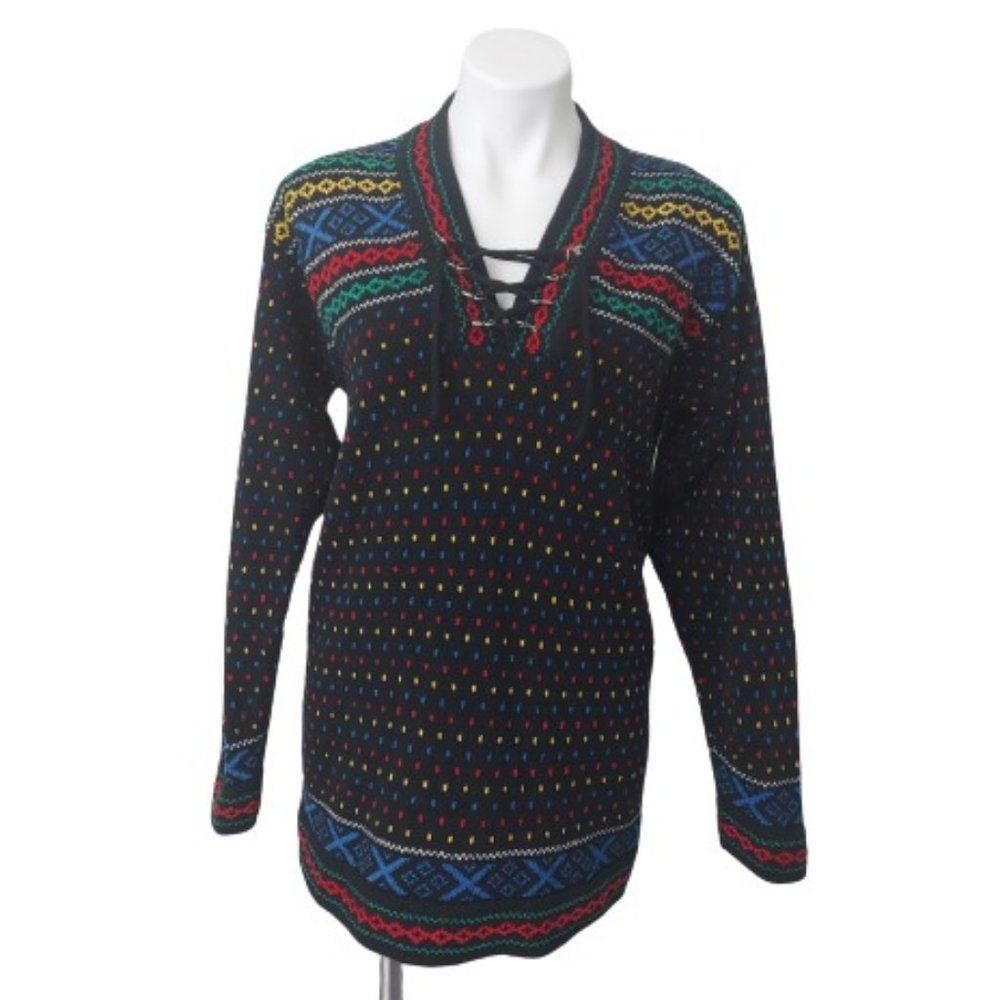 Vintage 90s Lizwear Oversize Rainbow Sweater